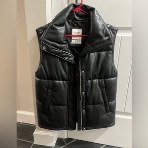 A&F faux leather vest